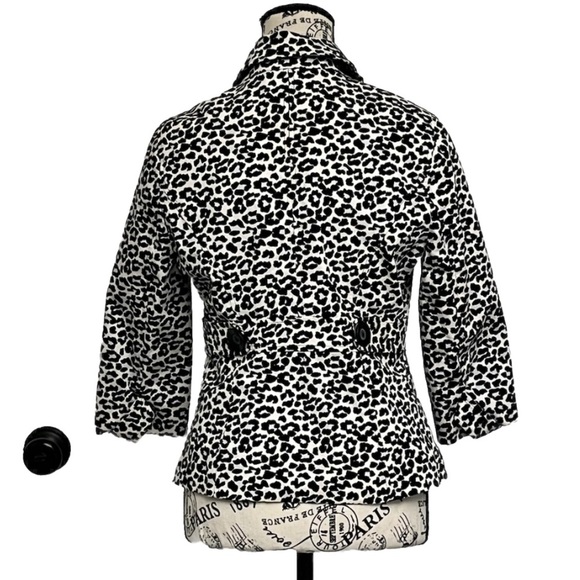 Vintage Forever 21 Jacquard Leopard Single Breasted Blazer Y2k Retro Preppy M - Picture 5 of 10